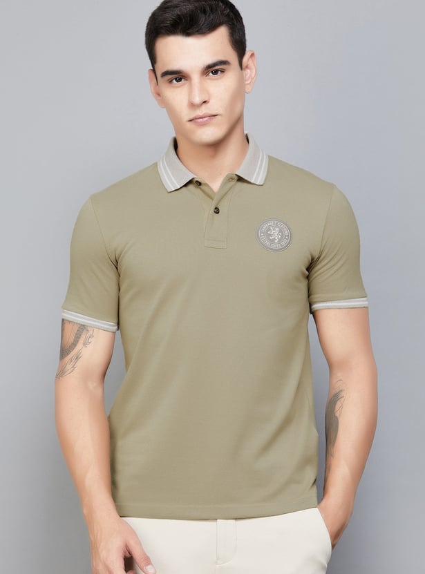 FAHRENHEIT Logo Applique Polo T-shirt