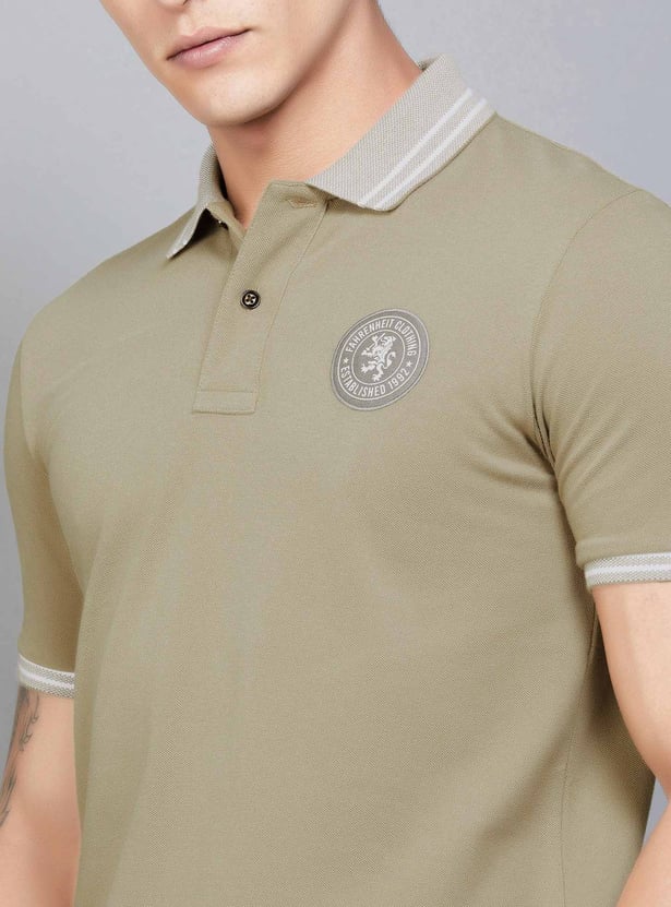 FAHRENHEIT Logo Applique Polo T-shirt