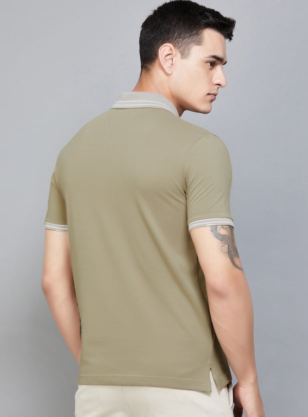FAHRENHEIT Logo Applique Polo T-shirt