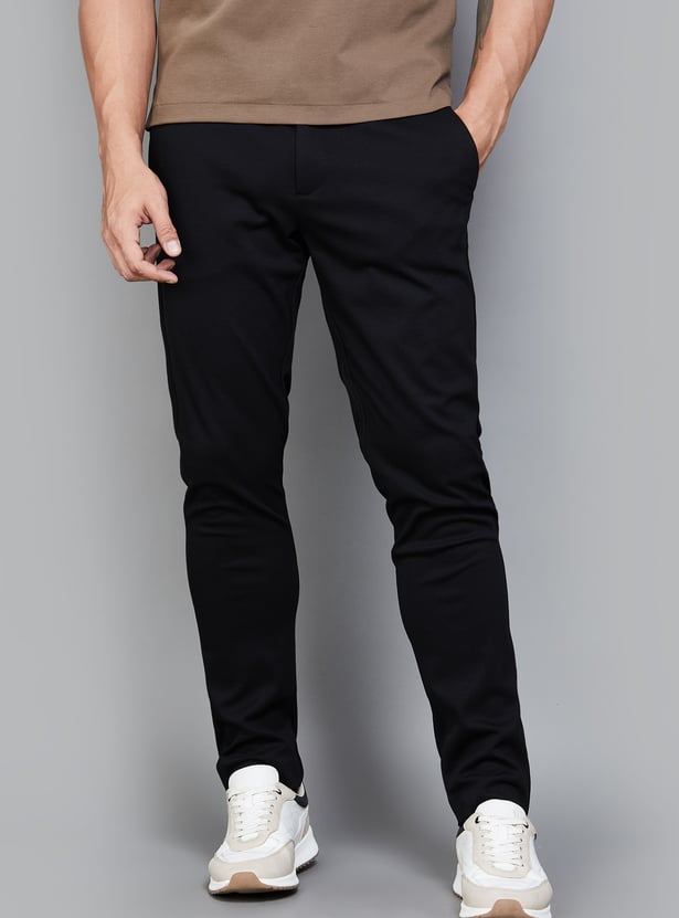 UNITED COLORS OF BENETTON Textured Slim Tapered Trousers