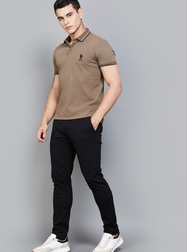 UNITED COLORS OF BENETTON Textured Slim Tapered Trousers