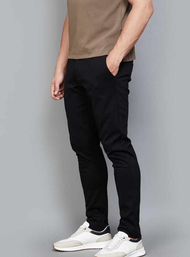 UNITED COLORS OF BENETTON Textured Slim Tapered Trousers