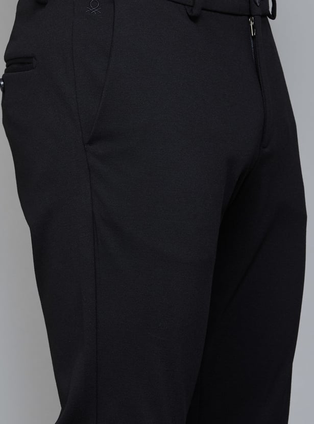 UNITED COLORS OF BENETTON Textured Slim Tapered Trousers