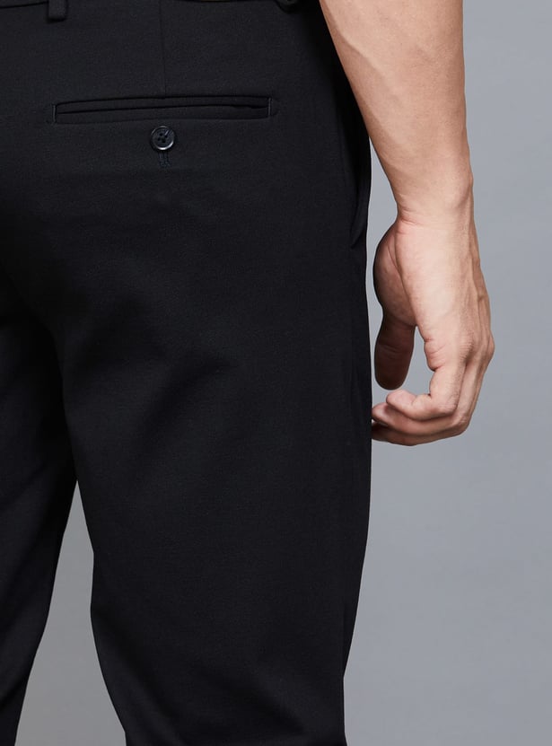 UNITED COLORS OF BENETTON Textured Slim Tapered Trousers