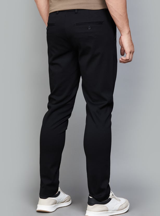 UNITED COLORS OF BENETTON Textured Slim Tapered Trousers