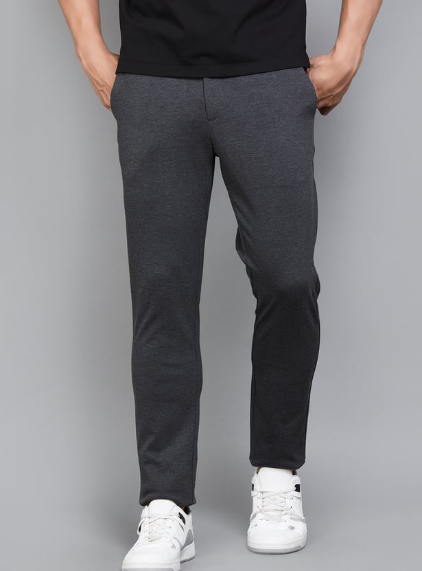 UNITED COLORS OF BENETTON Textured Slim Tapered Trousers