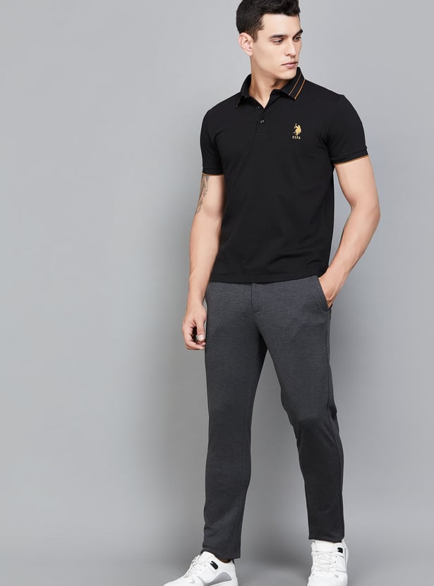 UNITED COLORS OF BENETTON Textured Slim Tapered Trousers