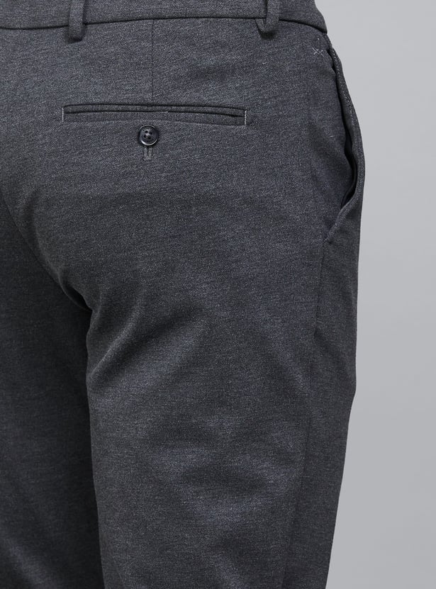 UNITED COLORS OF BENETTON Textured Slim Tapered Trousers