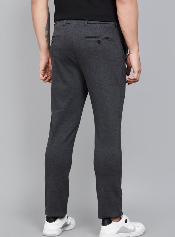 UNITED COLORS OF BENETTON Textured Slim Tapered Trousers