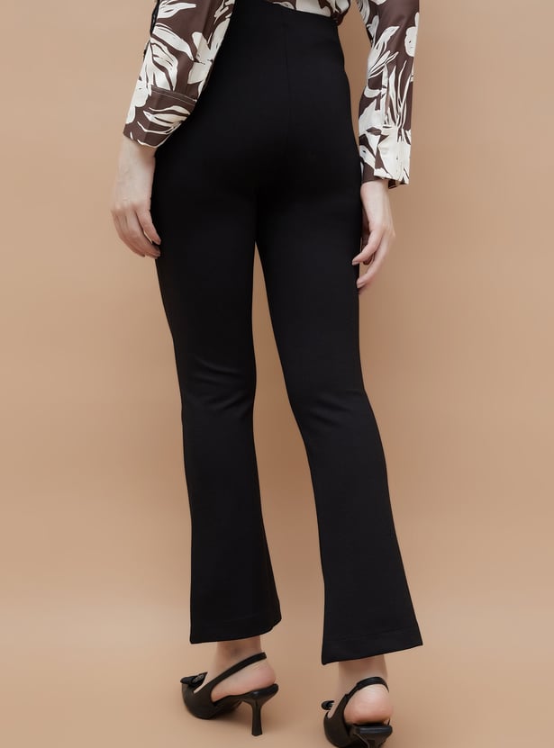 CODE Solid Flared Trousers