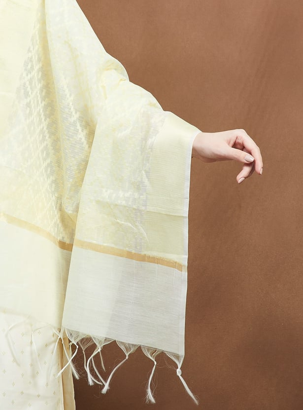 MELANGE Woven Design Dupatta with Tassels