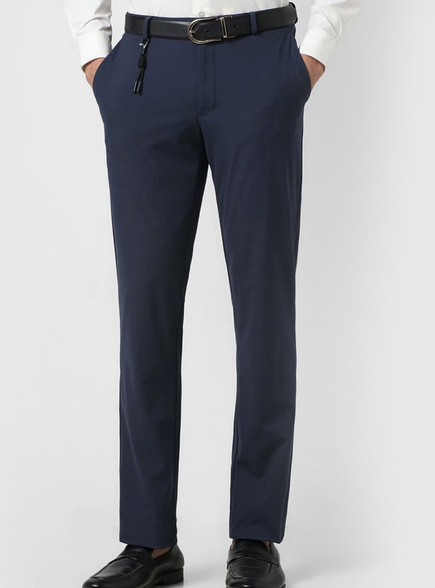V DOT Solid Super Slim Formal Trousers