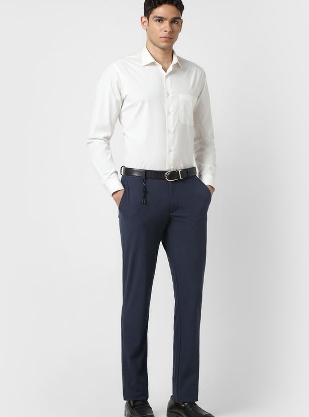 V DOT Solid Super Slim Formal Trousers