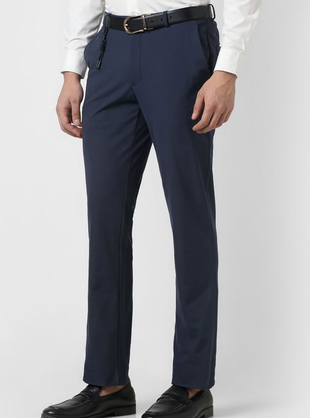 V DOT Solid Super Slim Formal Trousers