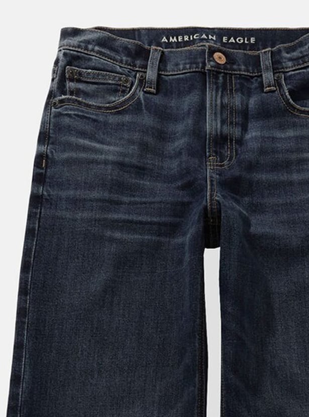 AMERICAN EAGLE Whiskered High-Waist Stovepipe Jeans (Straight)