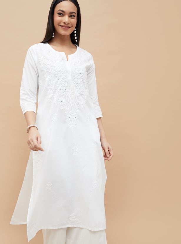 MELANGE Embroidered Straight Kurta
