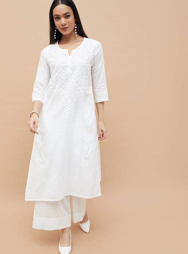 MELANGE Embroidered Straight Kurta