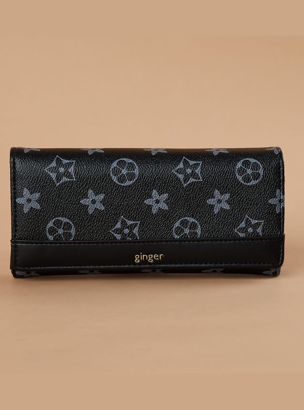 GINGER Floral Print Push-Button Wallet
