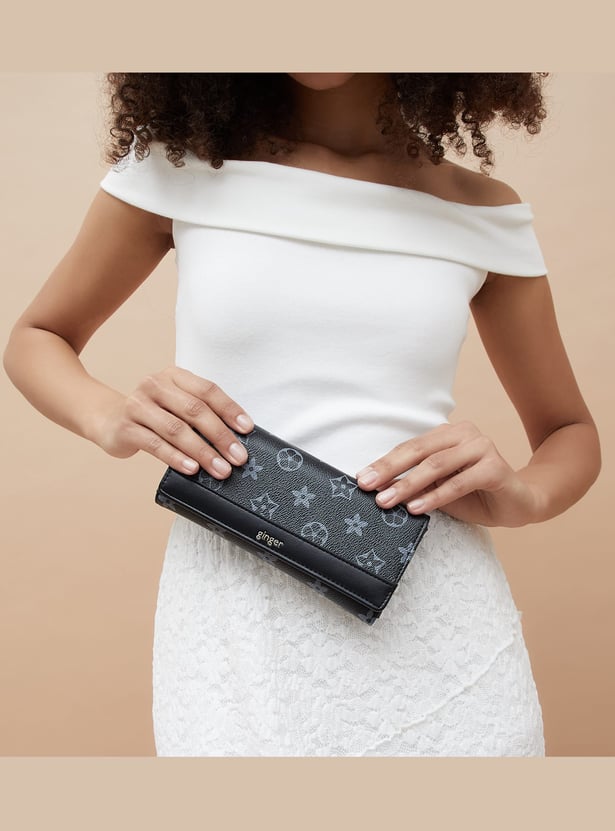 GINGER Floral Print Push-Button Wallet