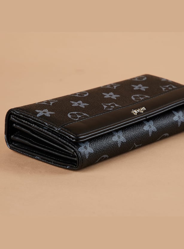 GINGER Floral Print Push-Button Wallet