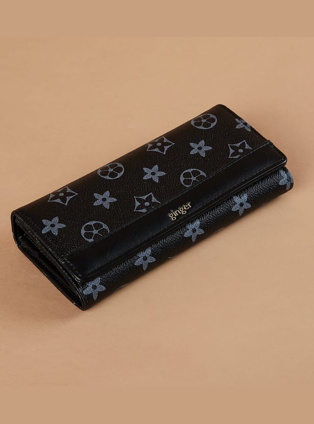 GINGER Floral Print Push-Button Wallet