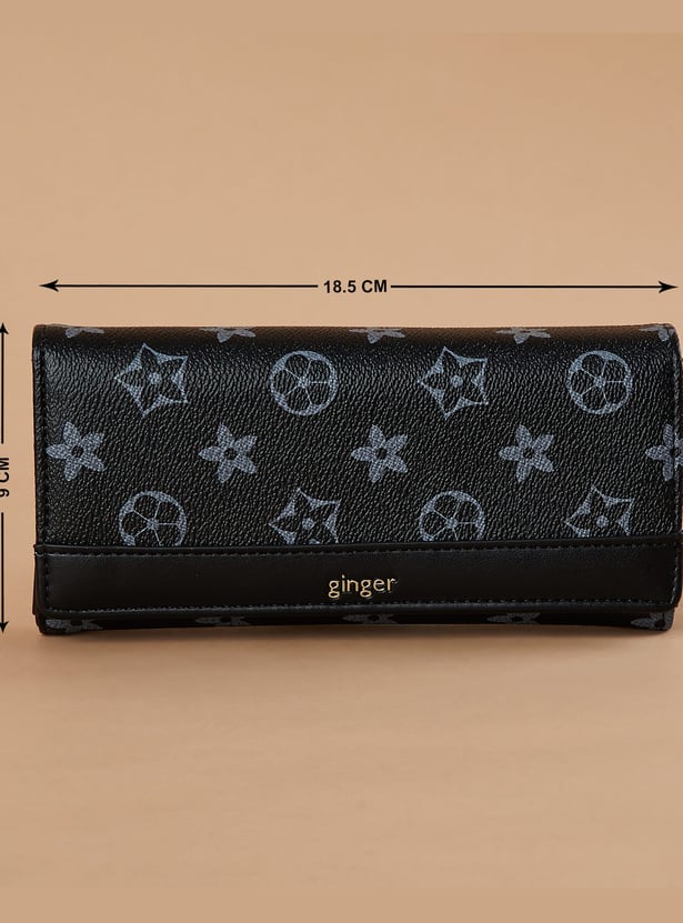 GINGER Floral Print Push-Button Wallet