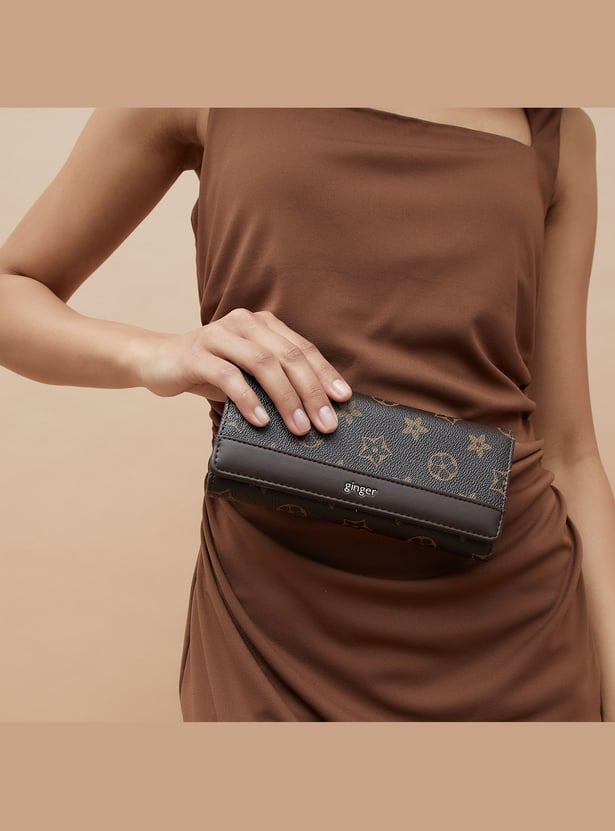 GINGER Floral Print Push-Button Wallet