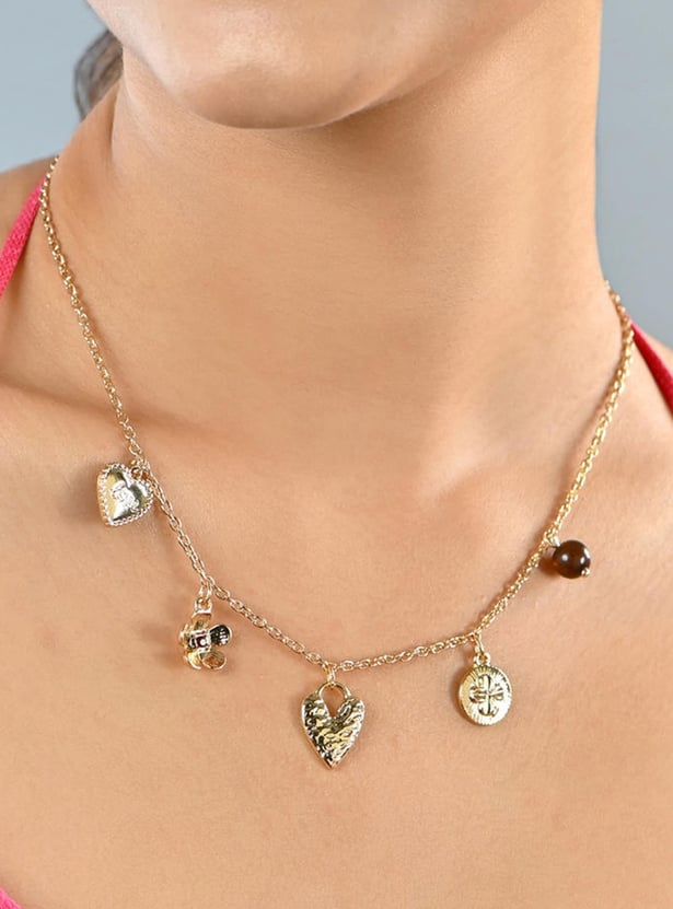 TONIQ Heart Charms Necklace