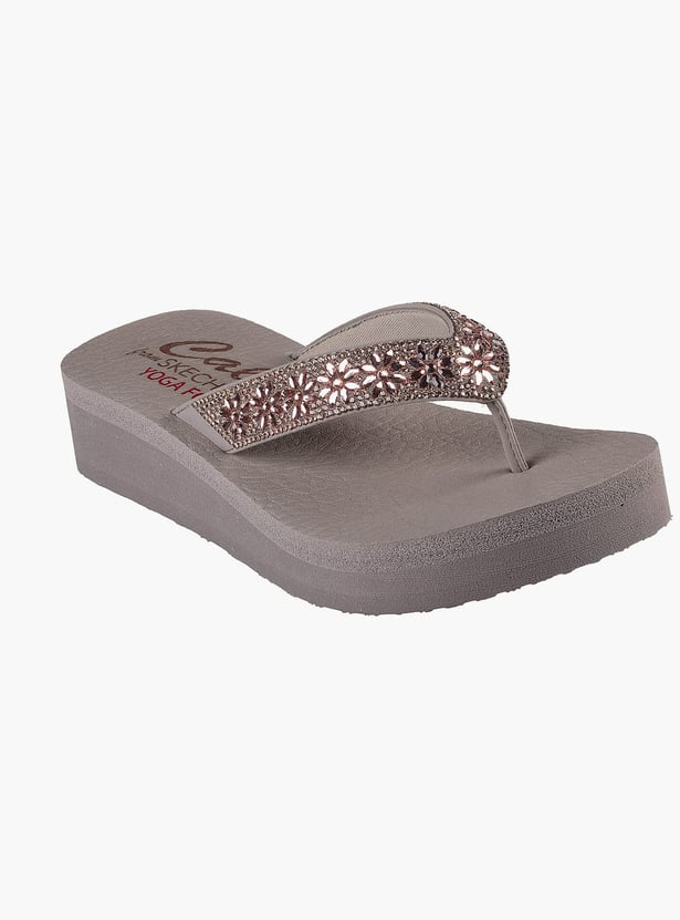 SKECHERS Vinyasa Wild Daisies Embellished Flip-Flops