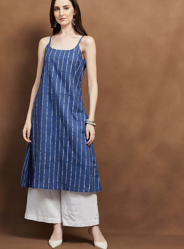 MELANGE A-line Kurta with Floral Print Jacket