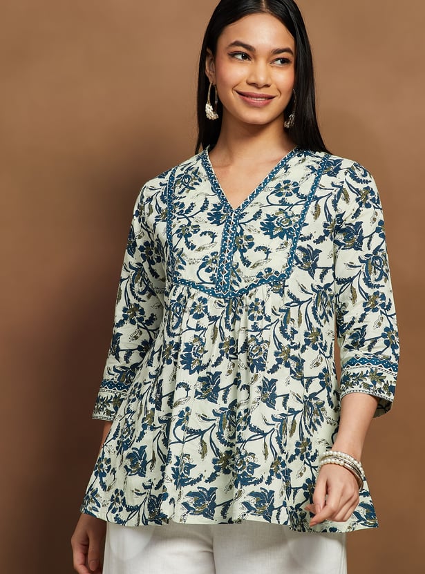 MELANGE Floral Print Tunic