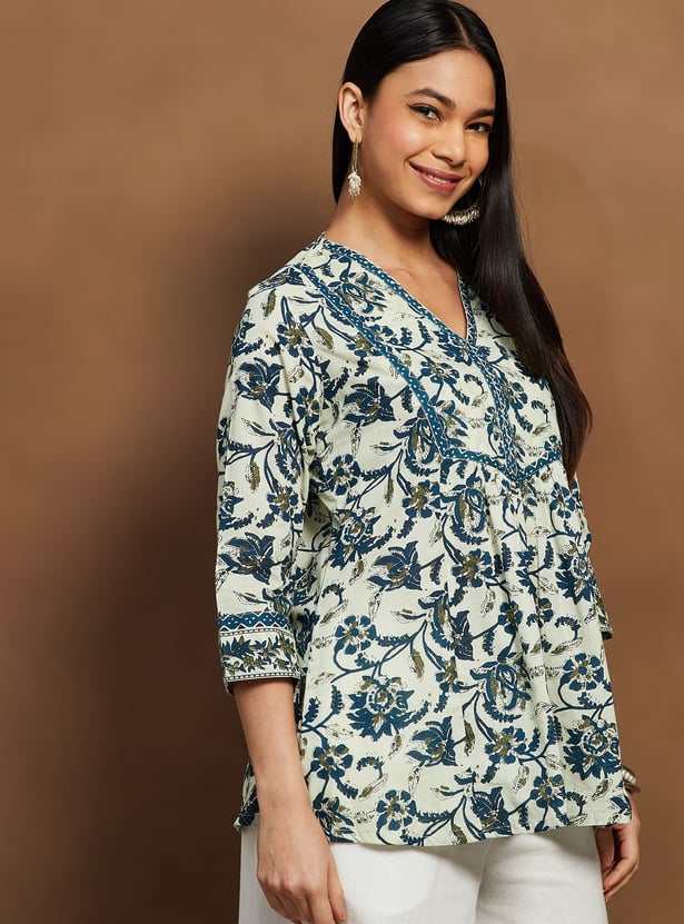 MELANGE Floral Print Tunic