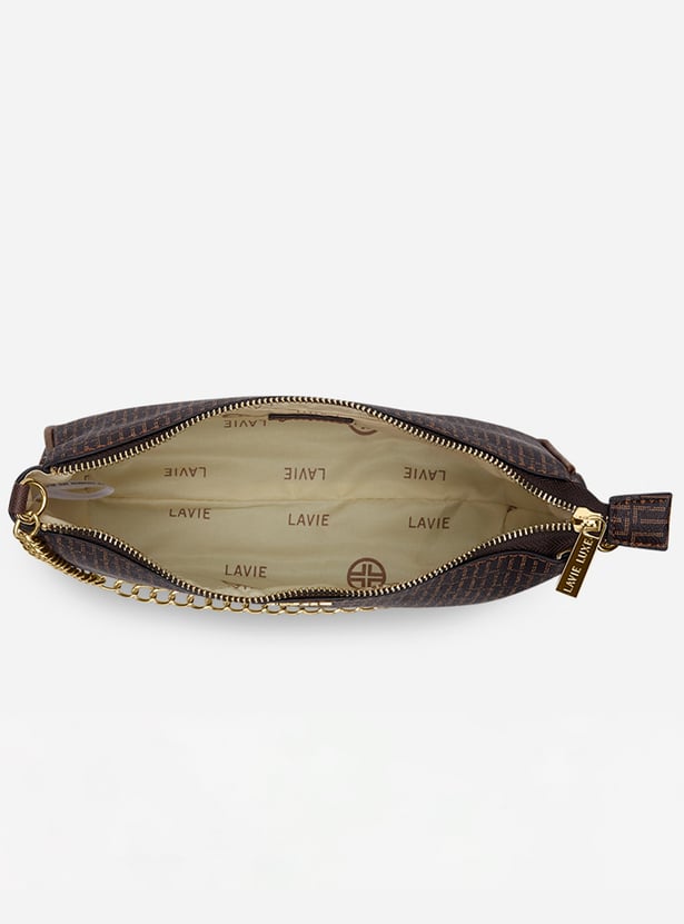 LAVIE LUXE Monogram Print Sling Bag with Vanity Pouch
