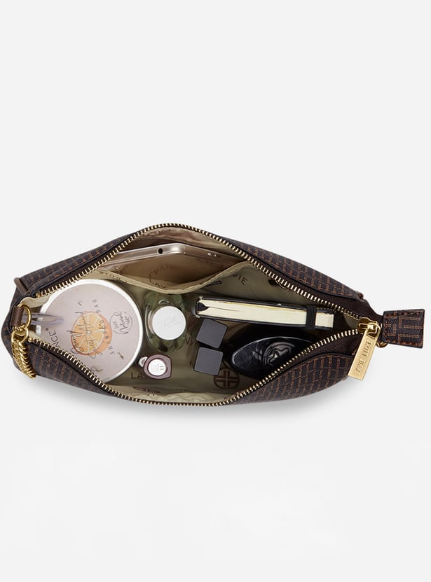 LAVIE LUXE Monogram Print Sling Bag with Vanity Pouch