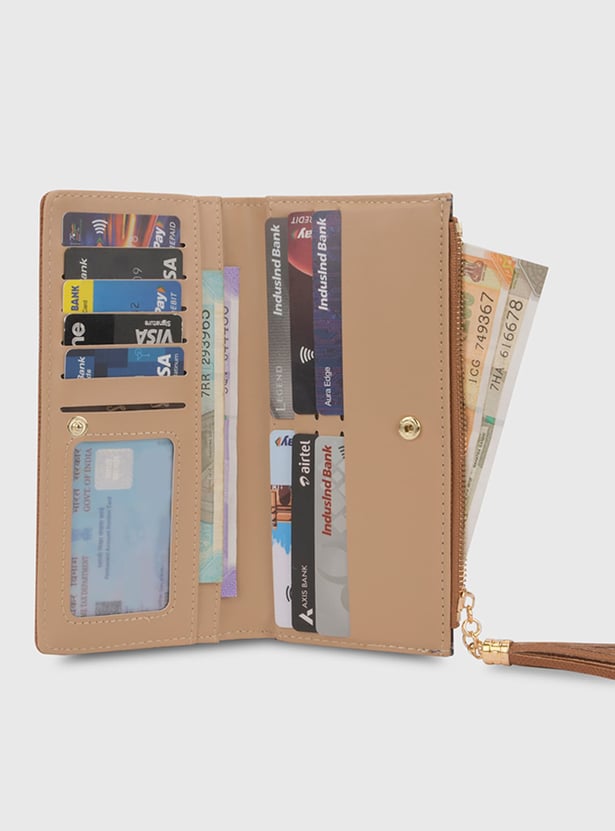LAVIE LUXE Printed Bi-Fold Wallet with Tassel Charm
