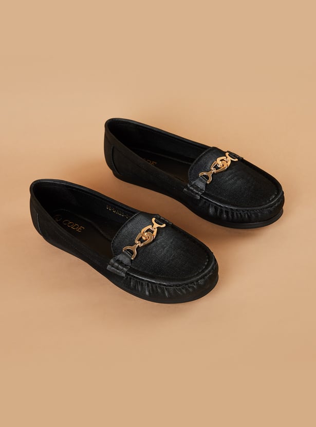 CODE Textured Bit Loafers