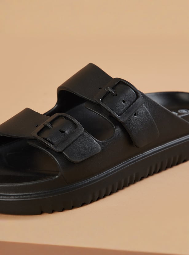 GINGER Solid Double Strap Sandals