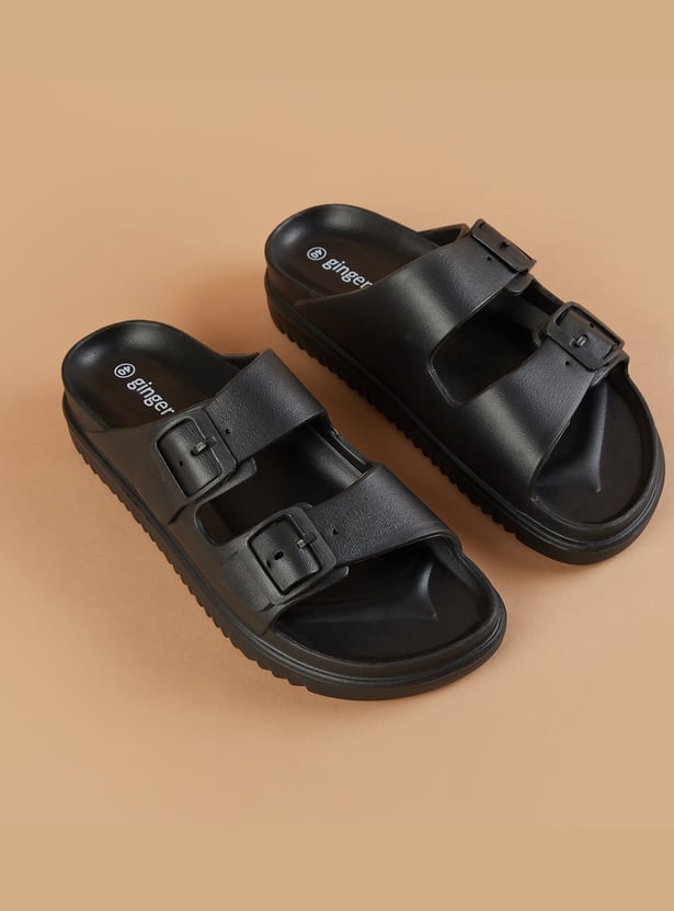 GINGER Solid Double Strap Sandals