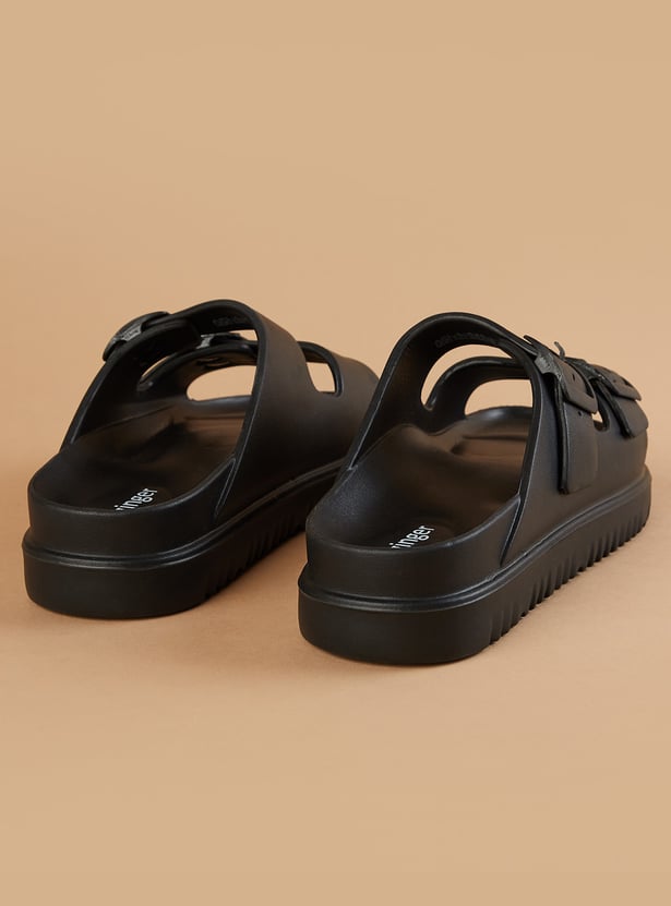 GINGER Solid Double Strap Sandals