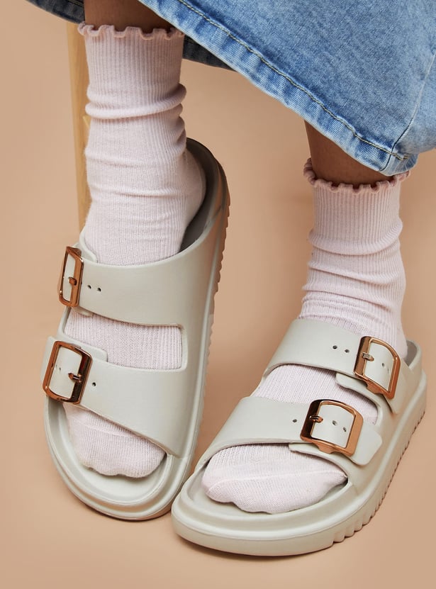 GINGER Solid Buckle Flats
