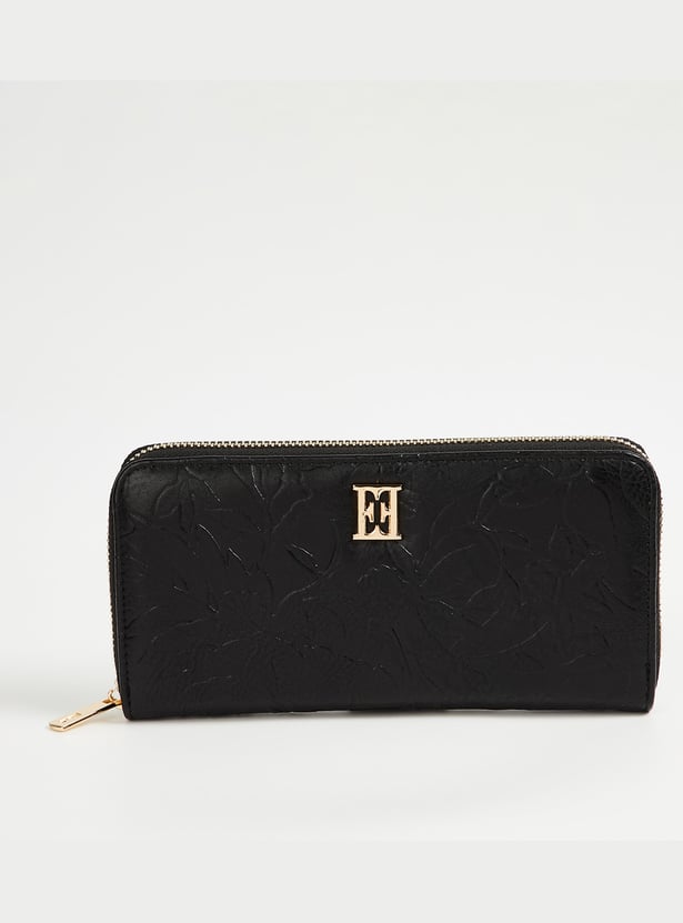 ELLE Embossed Zip Around Wallet