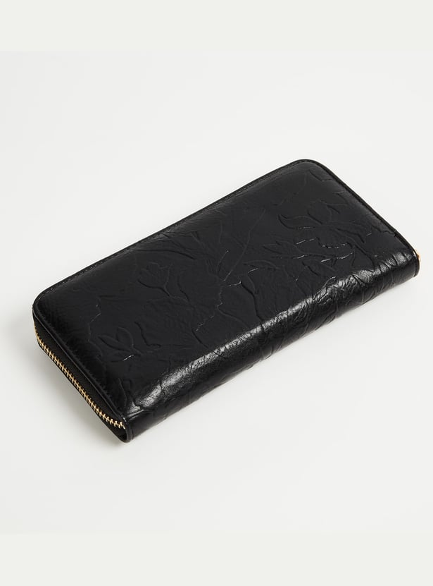 ELLE Embossed Zip Around Wallet