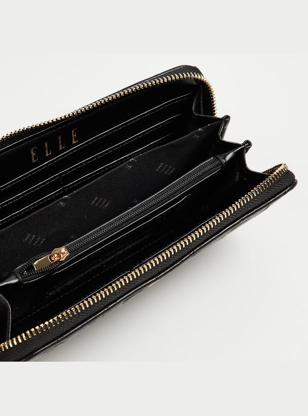 ELLE Embossed Zip Around Wallet