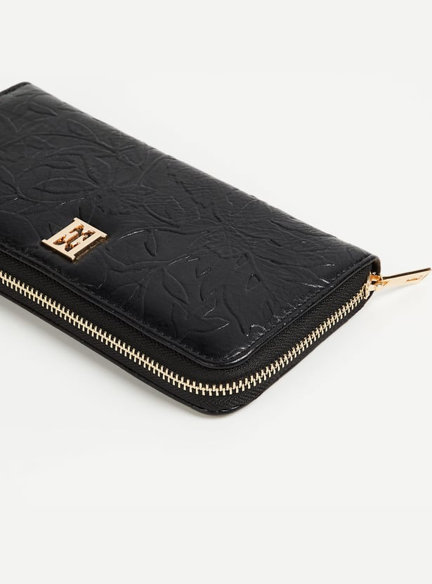 ELLE Embossed Zip Around Wallet