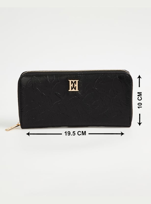 ELLE Embossed Zip Around Wallet