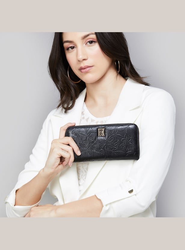 ELLE Embossed Zip Around Wallet