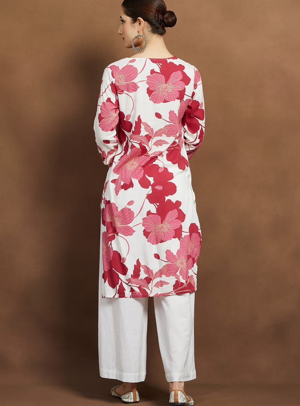 MELANGE Floral Print Straight Kurta