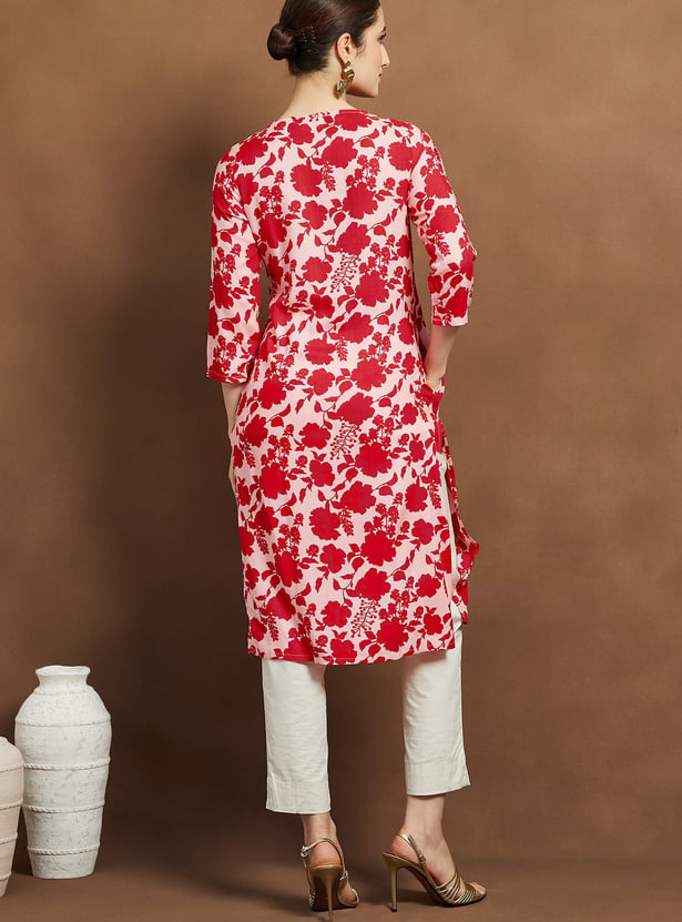 MELANGE Floral Print Straight Kurta