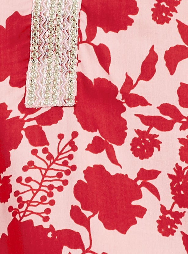 MELANGE Floral Print Straight Kurta