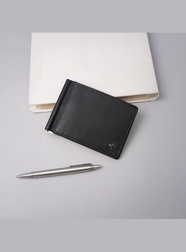 VAN HEUSEN Leather Bi-Fold Wallet with Money Clip